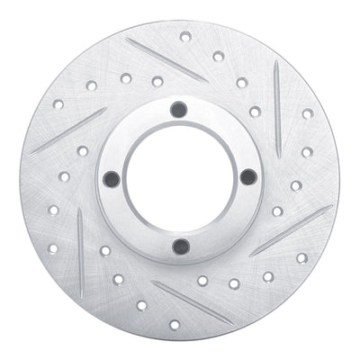 R1 63-79 Austin Healey Sprite Front Right Drilled & Slotted Silver Brake Rotor