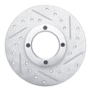 R1 63-79 Austin Healey Sprite Front Right Drilled & Slotted Silver Brake Rotor