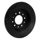 R1 07-08 Hyundai Tiburon Rear Right Drilled & Slotted Black Brake Rotor