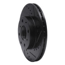 R1 90-00 Honda Civic Hatchback Front Right Drilled & Slotted Black Brake Rotor
