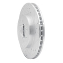 R1 98-07 Mitsubishi Lancer Front Right Drilled & Slotted Silver Brake Rotor