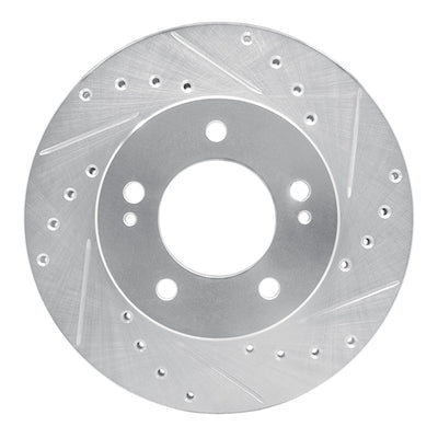 R1 83-89 Chrysler Conquest Front Right Drilled & Slotted Silver Brake Rotor