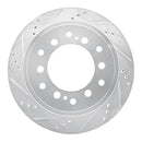 R1 10-24 Lexus GX460 Front & Rear Drilled & Slotted Silver Brake Rotor Set