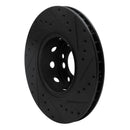 R1 91-93 BMW M5 Front Left Drilled & Slotted Black Brake Rotor
