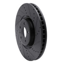 R1 12-18 Audi A8 Front Right Drilled & Slotted Black Brake Rotor