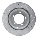 R1 94-95 Eagle TALON Rear Left Drilled & Slotted Silver Brake Rotor