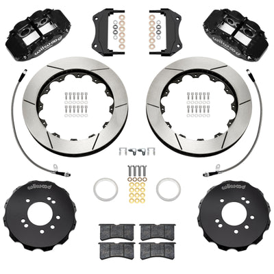 Wilwood 95-98 Nissan Skyline Superlite 6R Front BBK w/ 12.88in Slotted Rotors & Flexlines - Black
