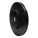 R1 09-10 Kia BORREGO Front Left Drilled & Slotted Black Brake Rotor