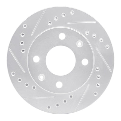 R1 83-87 Honda Prelude Front Left Drilled & Slotted Silver Brake Rotor