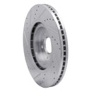R1 09-20 Nissan 370Z Front Right Drilled & Slotted Silver Brake Rotor