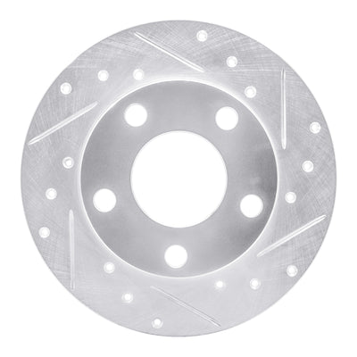 R1 96-05 Audi A4 Quattro Rear Right Drilled & Slotted Silver Brake Rotor