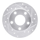 R1 96-05 Audi A4 Quattro Rear Right Drilled & Slotted Silver Brake Rotor