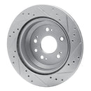 R1 2005-2012 Acura RL Rear Left Drilled & Slotted Silver Brake Rotor