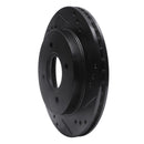 R1 95-04 Ford Contour Rear Right Drilled & Slotted Black Brake Rotor