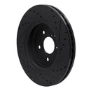 R1 17-20 Acura MDX Front Left Drilled & Slotted Black Brake Rotor