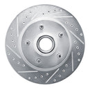 R1 90-90 Cadillac BROUGHAM Front Left Drilled & Slotted Silver Brake Rotor