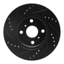 R1 12-15 Scion IQ Front Right Drilled & Slotted Black Brake Rotor