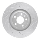 R1 05-11 Audi A6 Quattro Front Right Drilled & Slotted Silver Brake Rotor
