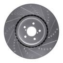 R1 03-25 Subaru BRZ Front Left Drilled & Slotted Silver Brake Rotor