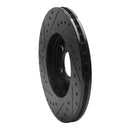 R1 95-06 Chrysler CIRRUS Front Right Drilled & Slotted Black Brake Rotor