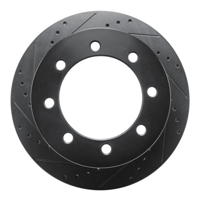 R1 20-25 Chevrolet Silverado 3500 HD Rear Left Drilled & Slotted Black Brake Rotor
