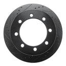 R1 20-25 Chevrolet Silverado 3500 HD Rear Left Drilled & Slotted Black Brake Rotor