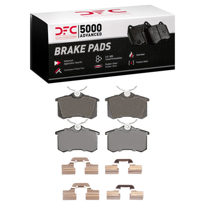 DFC 99-15 Audi TT Rear Drilled & Slotted Geoperformance Rotors 5000 Advanced Brake Pads w/Hardware