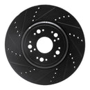 R1 95-00 Lexus LS400 Front Left Drilled & Slotted Black Brake Rotor