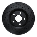 R1 11-22 Dodge Durango Front Drilled & Slotted Black Brake Rotor Set