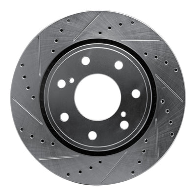 R1 10-14 Ford F-150 4WD Front Left Drilled & Slotted Silver Brake Rotor
