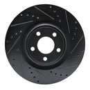 R1 15-25 Ford Mustang Front Right Drilled & Slotted Black Brake Rotor