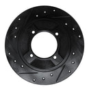 R1 82-86 Nissan SENTRA Front Left Drilled & Slotted Black Brake Rotor