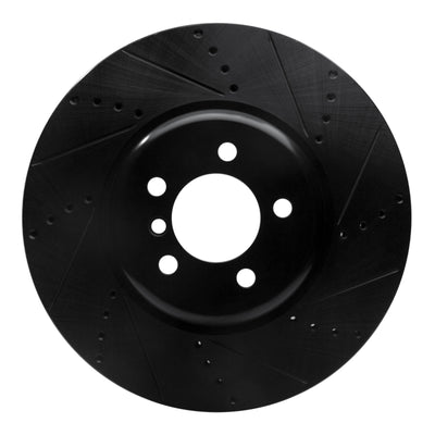R1 13-20 BMW 440I Coupe Front Right Drilled & Slotted Black Brake Rotor