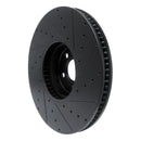 R1 16-25 BMW i5 Left Front Drilled & Slotted Black Brake Rotor