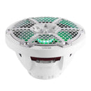 DS18 Hybrid Marine Speaker w/ Driver And RGB LEDs 8in 2-Way 350 Watts RMS 4 ohm White w/ Covers