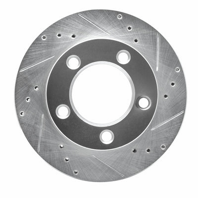 R1 76-93 Ford F-150 4WD Front Right Drilled & Slotted Silver Brake Rotor