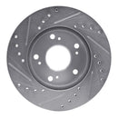 R1 06-11 Honda Civic Front & Rear Drilled & Slotted Silver Brake Rotor Set
