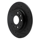 R1 16-18 Mazda CX-3 Rear Right Drilled & Slotted Black Brake Rotor