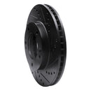 R1 03-06 Kia Sorento Front Right Drilled & Slotted Black Brake Rotor