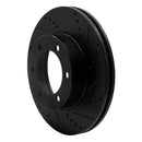 R1 00-07 Toyota SEQUOIA Front Right Drilled & Slotted Black Brake Rotor