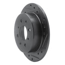 R1 88-01 Acura Integra Rear Right Drilled & Slotted Black Brake Rotor