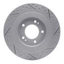 R1 17-23 Hyundai Kona Ev Rear Left Drilled & Slotted Geo-Carbon Rotor