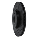 R1 04-19 Ford Transit Connect Front Right Drilled & Slotted Black Brake Rotor