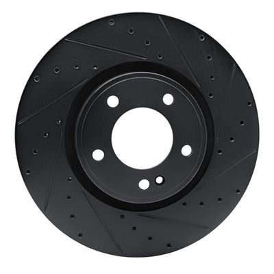 R1 19-25 Mercedes-Benz G550 Front Right Drilled & Slotted Black Brake Rotor