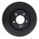R1 19-25 Mercedes-Benz G550 Front Right Drilled & Slotted Black Brake Rotor