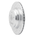 R1 06-15 BMW 335I xDrive Rear Left Drilled & Slotted Silver Brake Rotor