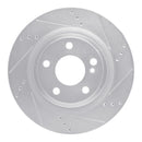 R1 14-19 Mercedes-Benz CLA250 Rear Right Drilled & Slotted Silver Brake Rotor