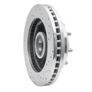 R1 01-02 Chevrolet Express 3500 Front Left Drilled & Slotted Silver Brake Rotor