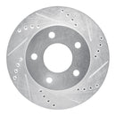 R1 83-96 Buick Reatta Front Right Drilled & Slotted Silver Brake Rotor