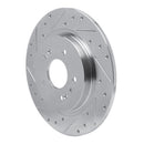 R1 19-25 Hyundai SANTA FE Rear Left Drilled & Slotted Silver Brake Rotor